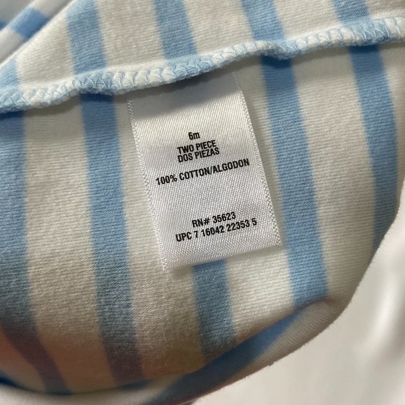 Carter's ❤️ Kid Short Sleeve Striped T-Shirt Size 6 Months (PRE-LOVED) - Picture 4 of 4